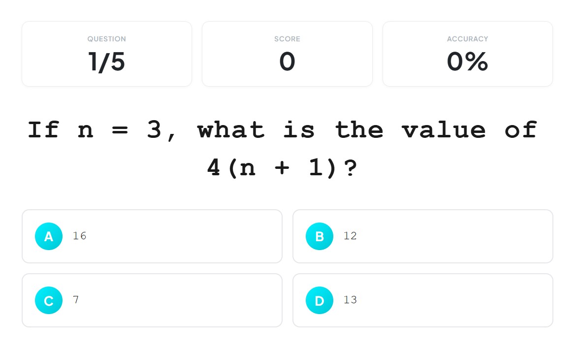 Algebra Substitution Exercise