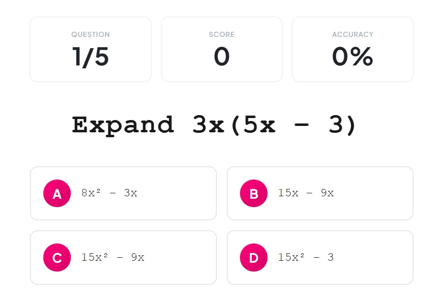 Algebra Expressions Exercise