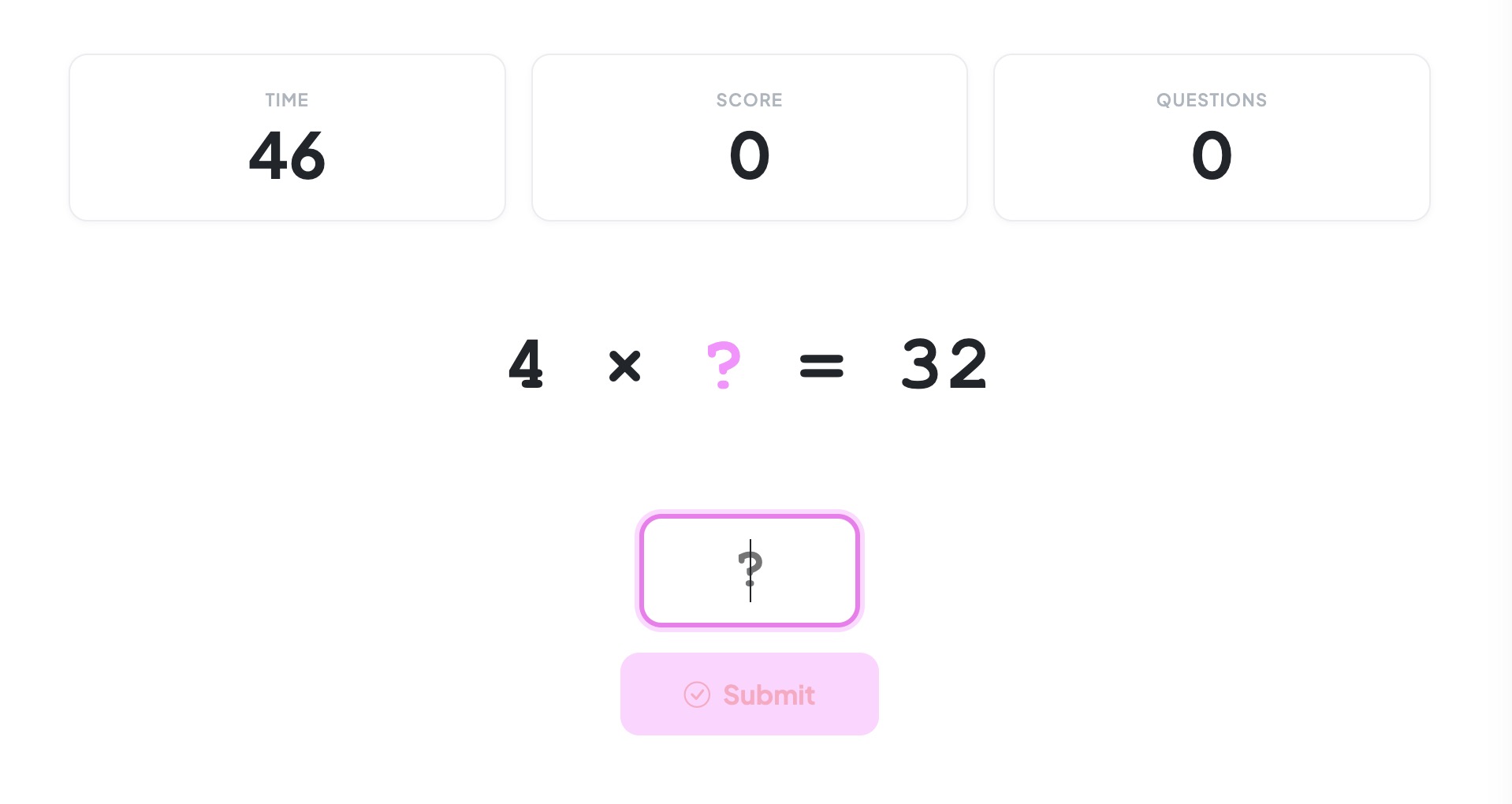 Missing Factor Quiz