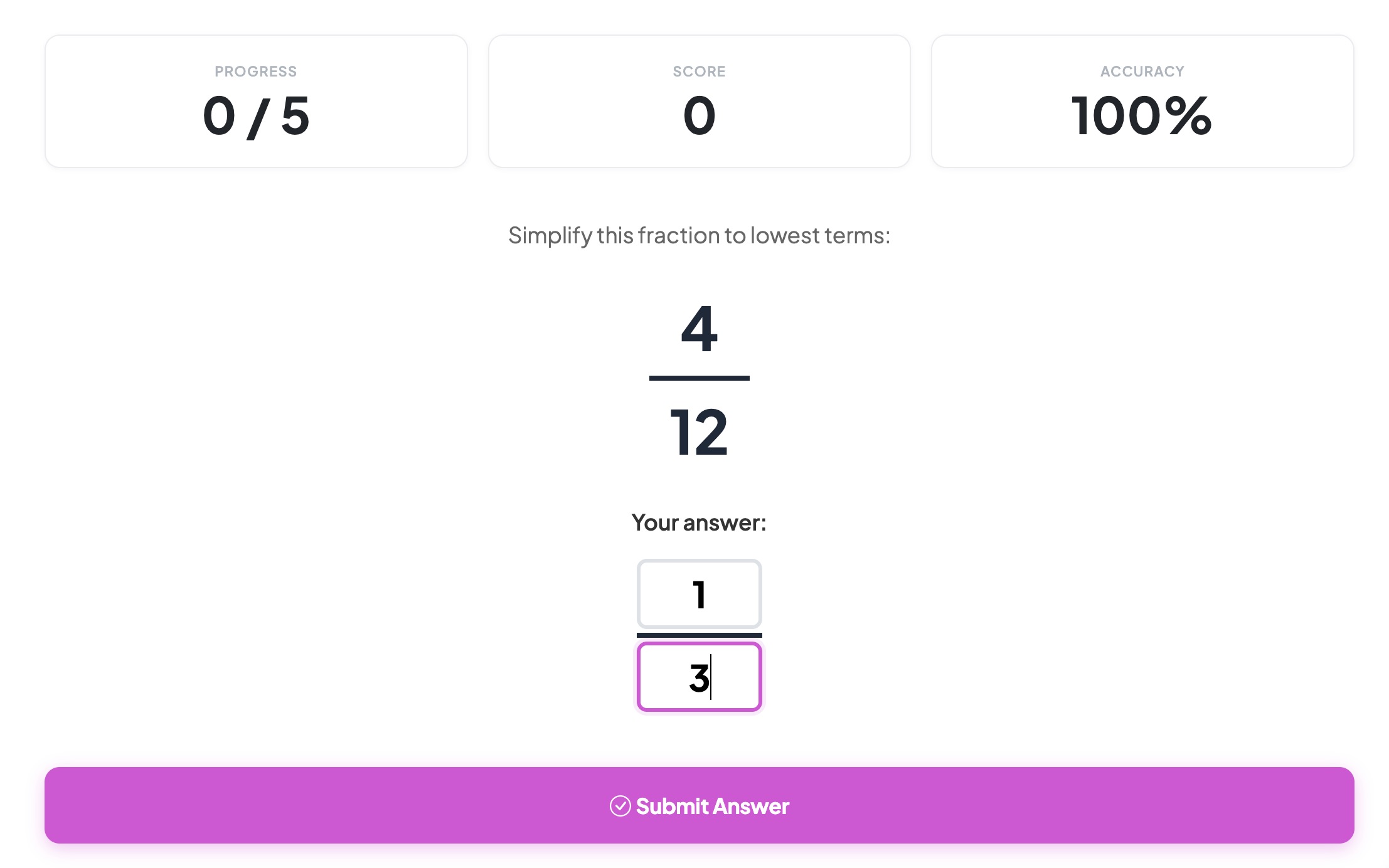 Simplifying Fractions