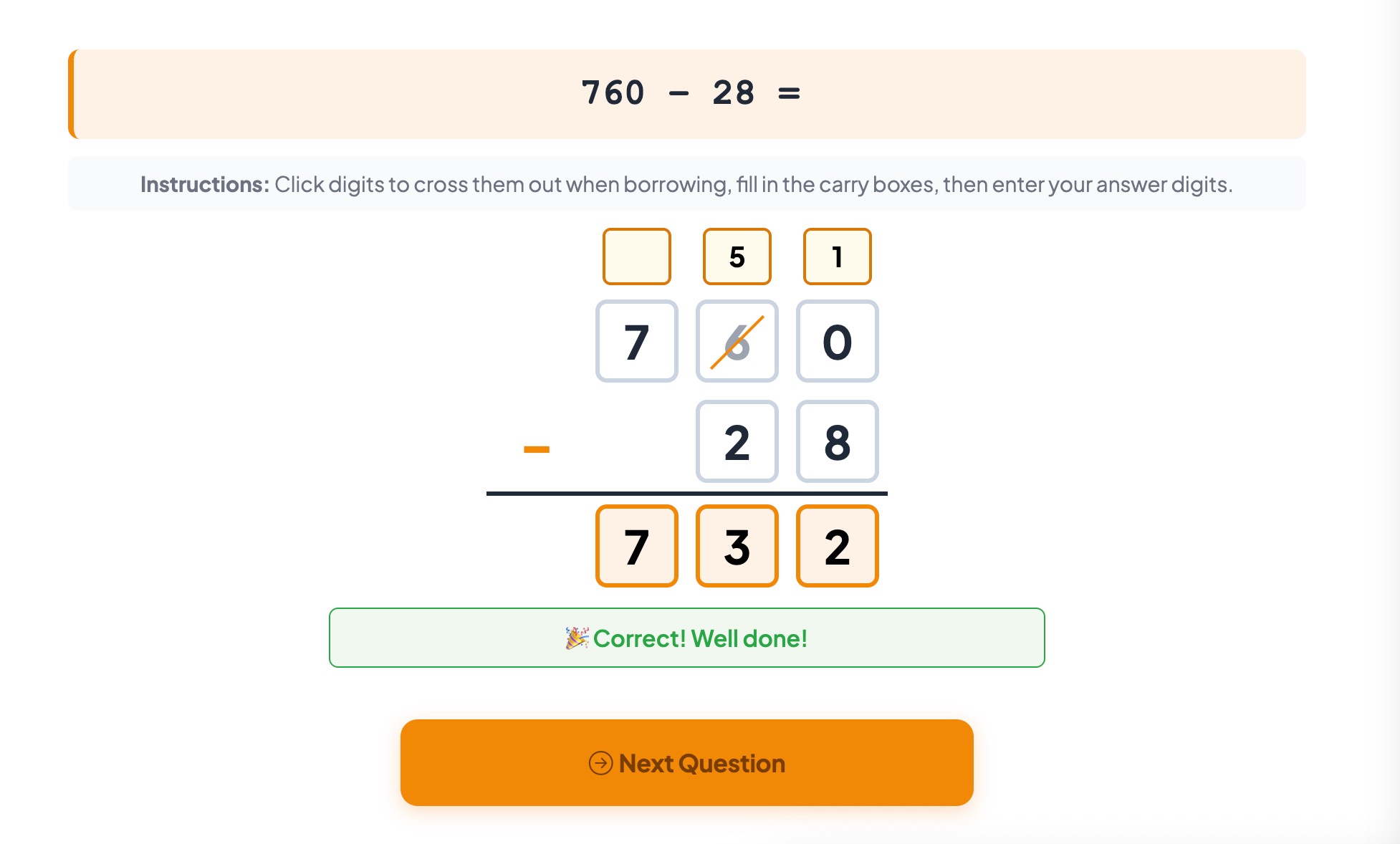 Vertical Subtraction